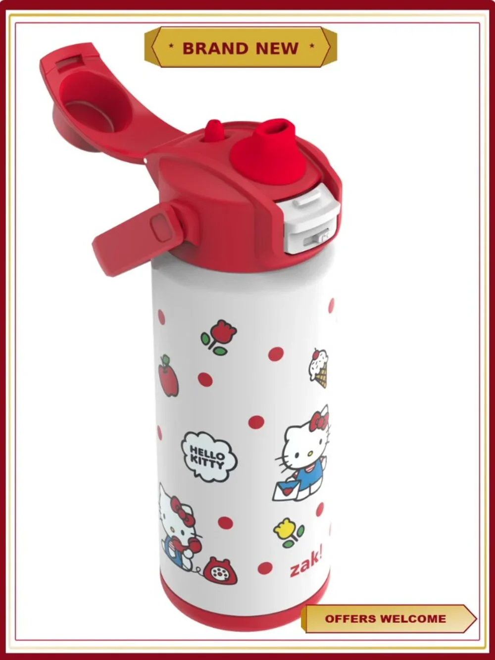 20oz Stainless Steel Vacuum Insulated Kids Water Bottle with Locking Spout
